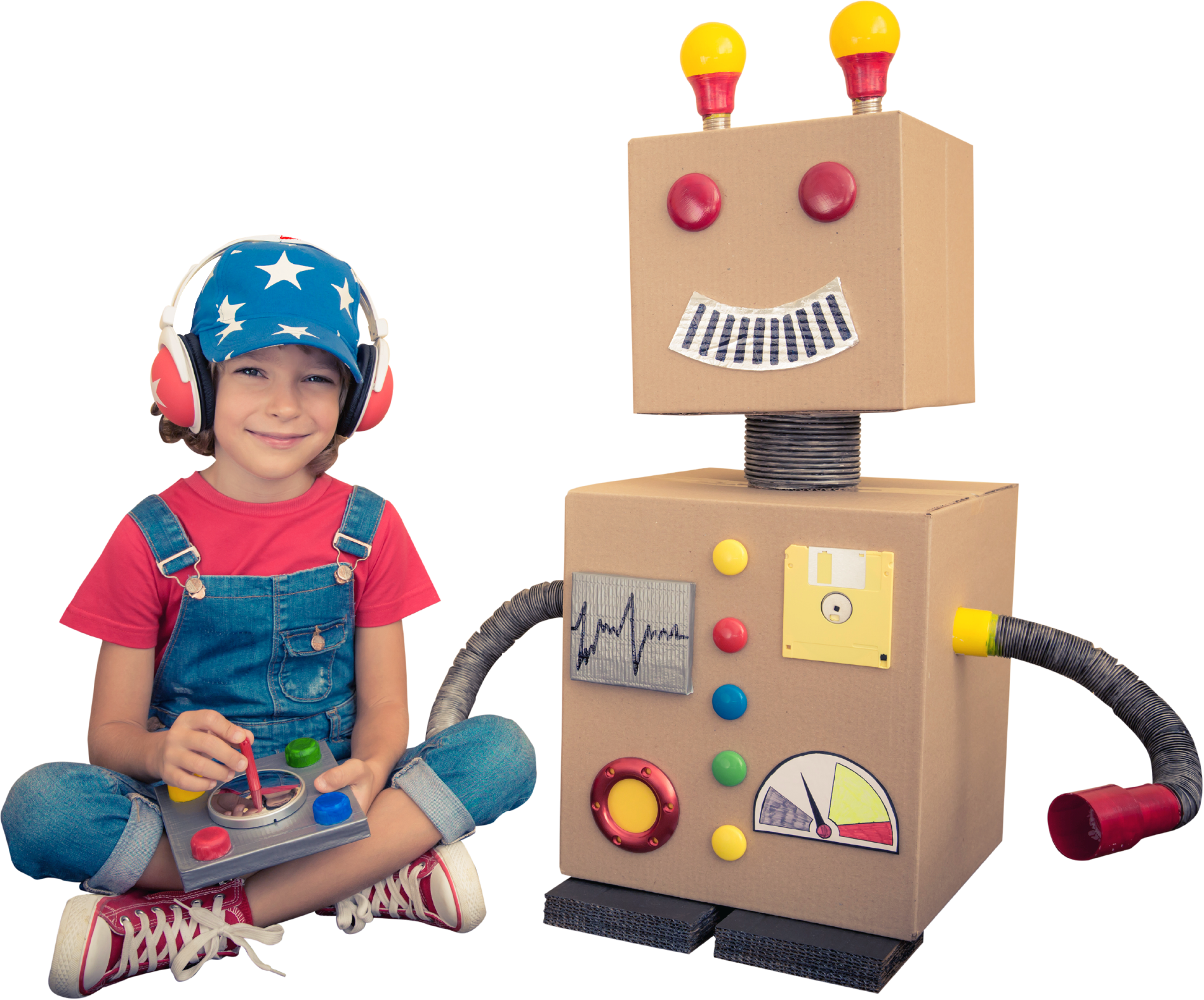 Child Building a Robot